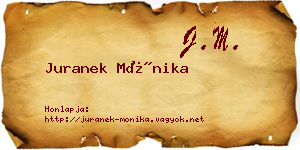 Juranek Mónika névjegykártya